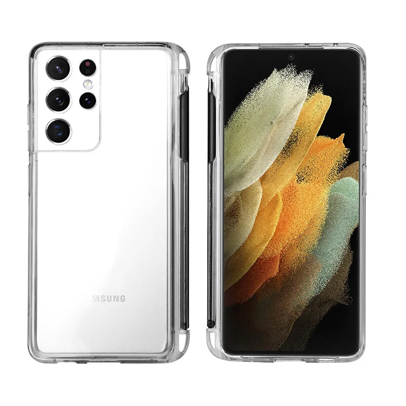 Case with Stylus For Samsung Galaxy S21 Ultra 5G SPEN transparent stylus slot all-inclusive cover SM-G998