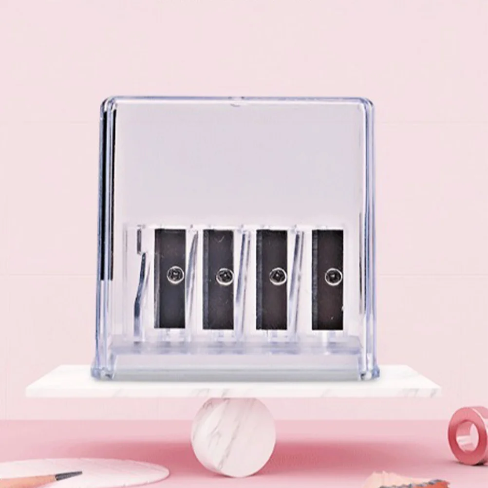 4-Hole Pencil Sharpener Manual Mini Sharpeners For Kids School Classroom Handheld Pencil Crayon Sharpener Student Drawing