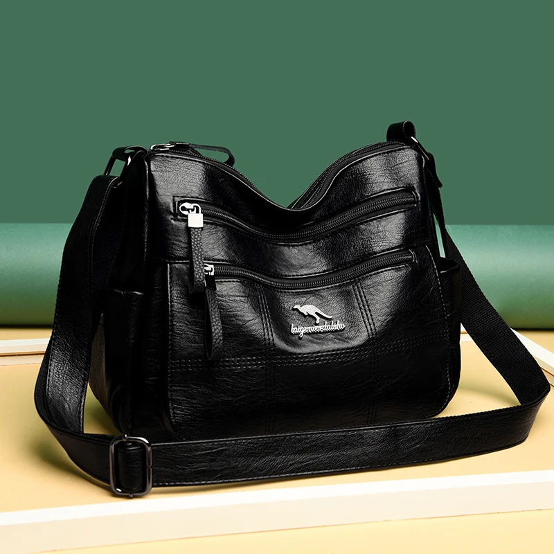 

Женские сумки через плечо с множеством карманов, 2026, женские дизайнерские сумки из искусственной кожи, зимние стильные сумки-мессенджеры, основная сумка