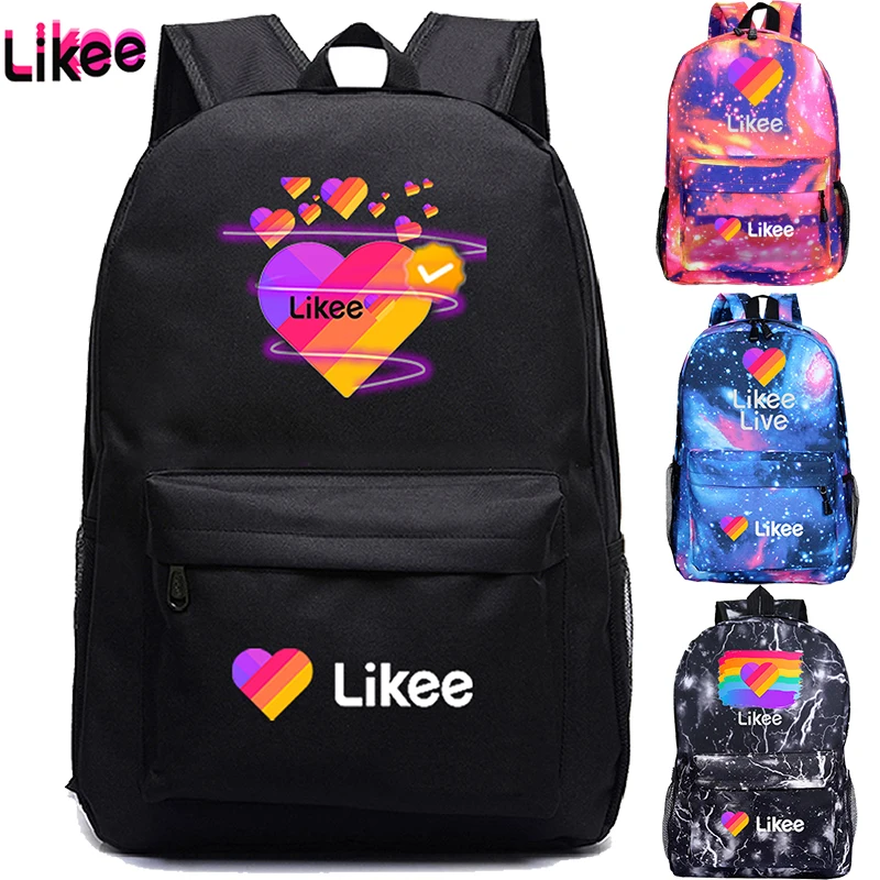 

Likee Backpack Russian Style Bookbag Student LIKEE Video App Hear Cat Laptop Backpack School Bags for Teenage Girls Back Pack