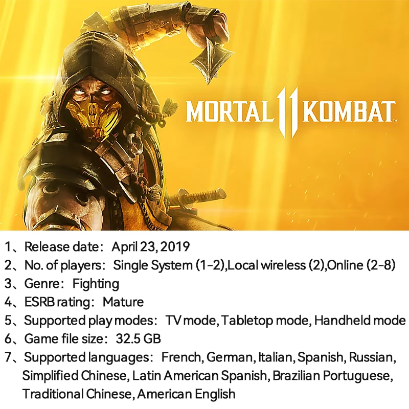 Nintendo Switch Mortal Kombat 11 Game Deals Physical for Nintendo Switch OLED Nintendo Switch Lite Nintendo Switch Game Cards