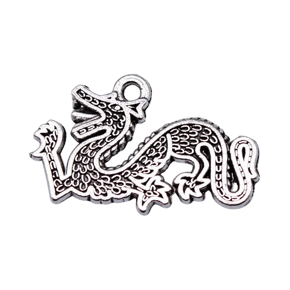 Findings Dragon Charms Jewellery Making Supplies 26x16mm 10pcs