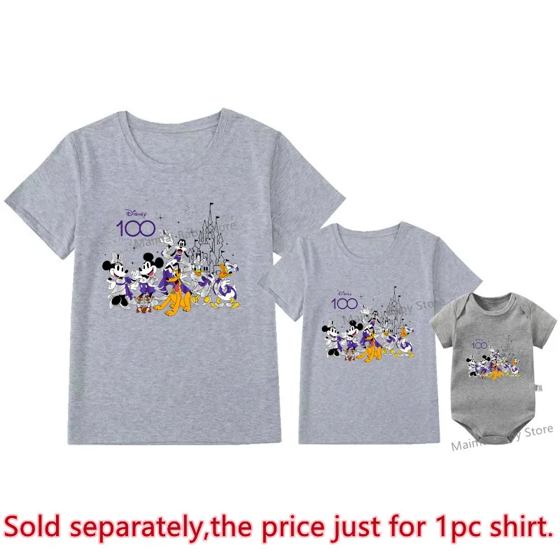 New Mickey and Friends Disney 100 Years Of Wonder Shirts Funny Disneyland Trip Anniversary Tshirts Family Matching Outfits