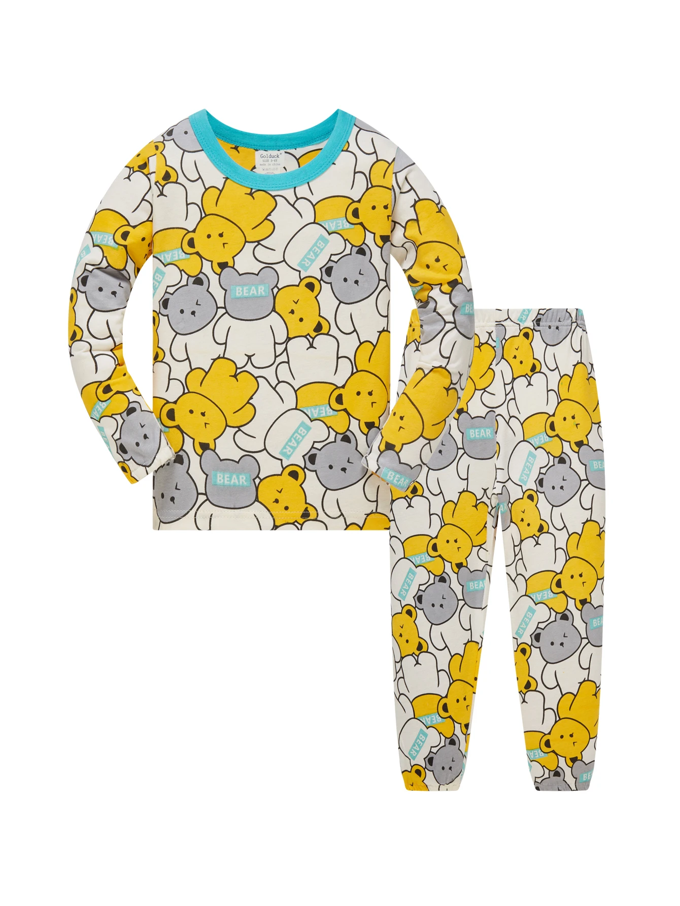 Children's pajamas,100% cotton  long sleeved pants  2ps  air-conditioned clothing,   cartoon pattern, comfortable sleepwear set