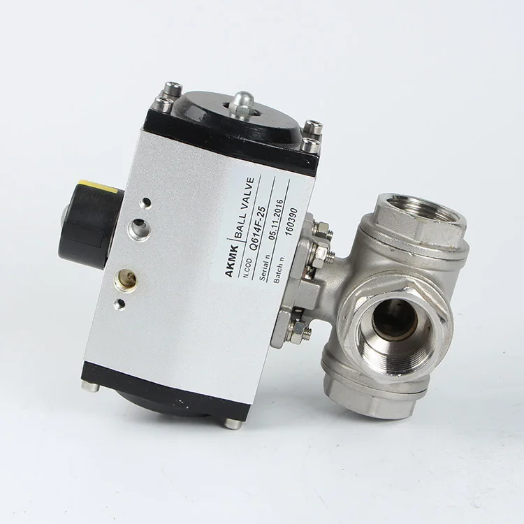 Valvola a sfera a filettatura Valvola a sfera per idropulitrice Attuatore neumatico Valvola a sfera a 3 pezzi