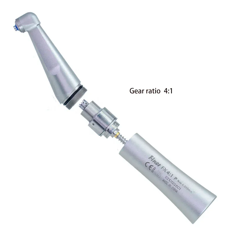 Dental Low Speed Against Counter Contra Angle 4:1 Prophy Handpiece for Dental Prophylaxis Screw-in Cup Prophy Brush