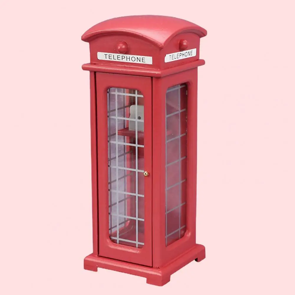 Useful Phone Booth Model Multifunctional Portable Mini Telephone Booth Model  Dollhouse Phone Booth    Phone Booth Model