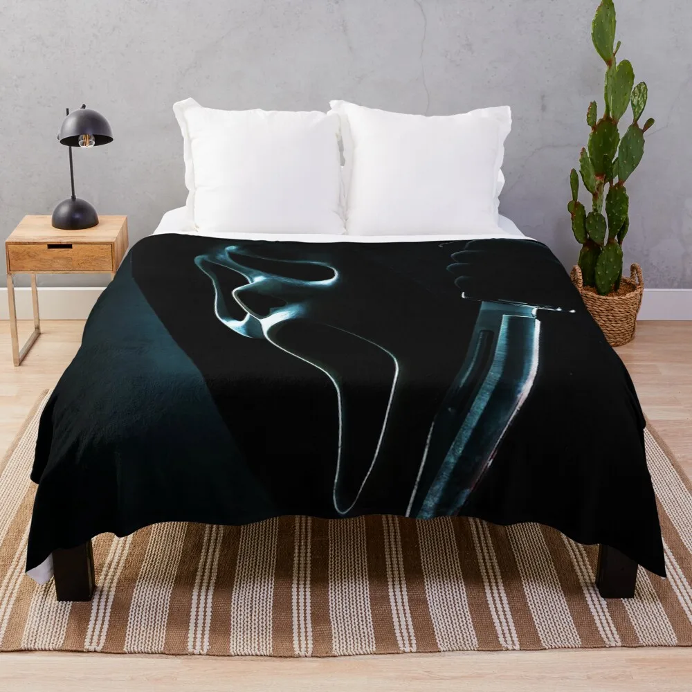 

Ghost Face BOOOOOM Throw Blanket