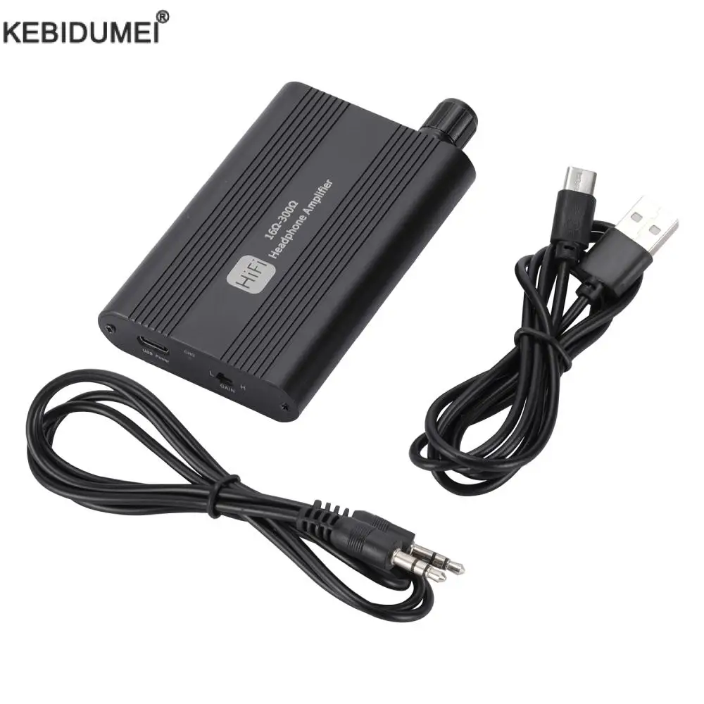 16-300 ohm HiFi Headphone Earphone Amplifier 3.5mm Jack Aux Portable Adjustable Audio Amp for Mobile Phone Music Player