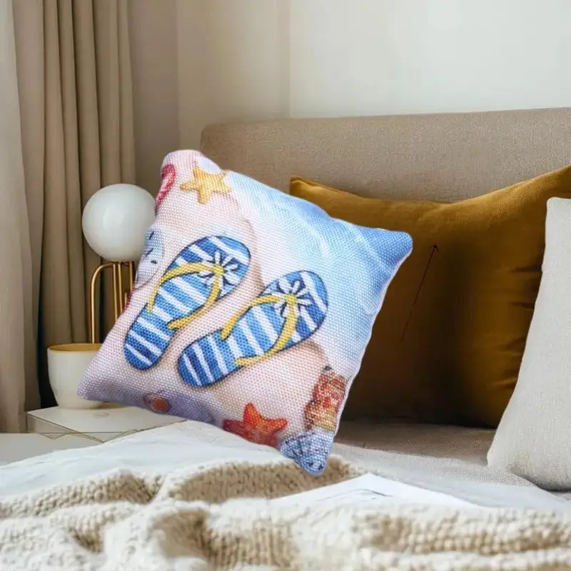 미니어처 여름 바다 해변 베개 3개 세트, 인형의 집 소파 장식 및 미니어처 홈 장면에 이상적