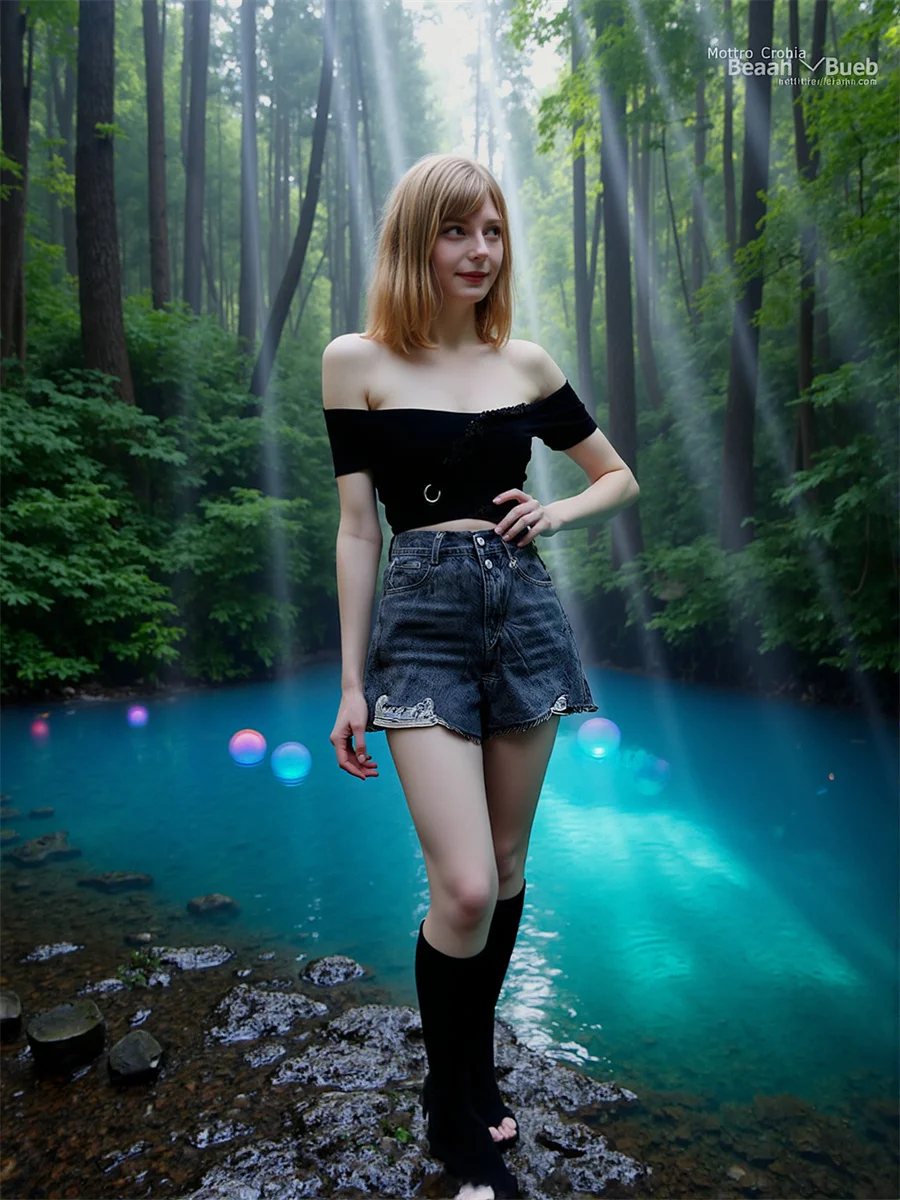 شورت نسائي عالي الخصر بحاشية خام وإبزيم قطة مريحة وأنيقة ومتعرجة وجذابة وطيات إبداعية للعطلات