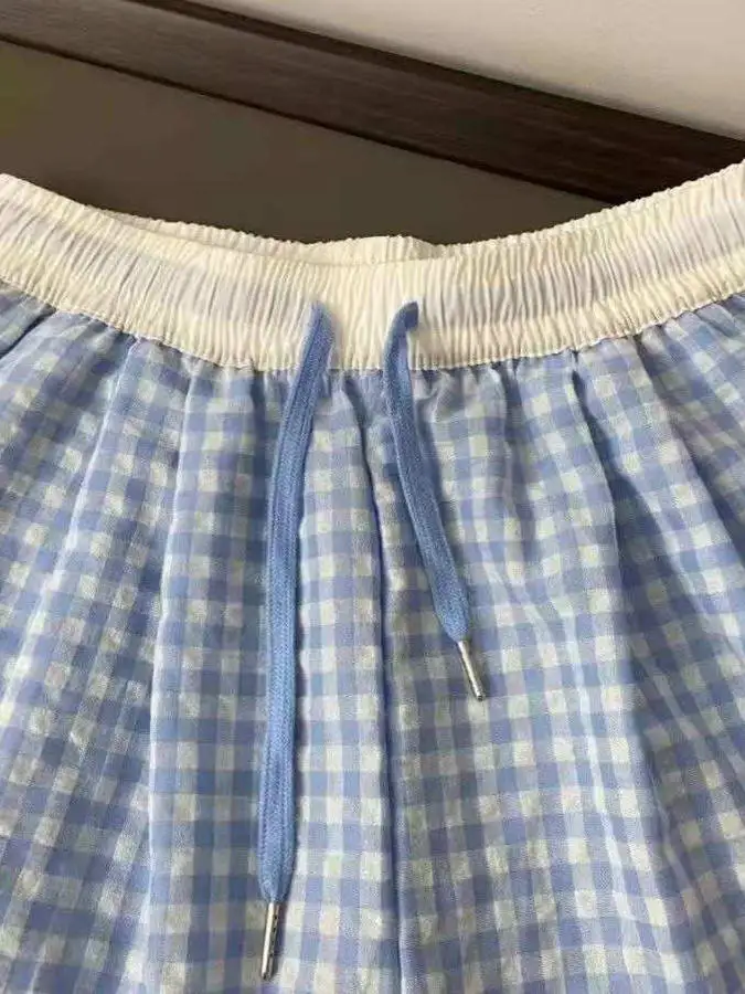 

Широкие брюки, зеленые женские весенние трапециевидные брюки, милая повседневная одежда в японском стиле для девочек, эластичная, удобная, вязаная, с рюшами, 2025 г.