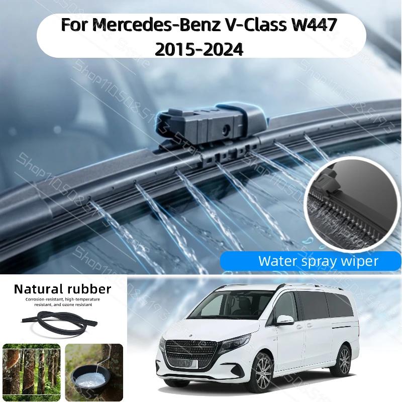 2pcs Car Modify Windshield Water Spray Wiper For Mercedes-Benz V-Class W447 2015-2024 Auto Wet Arm Wiper Cleaning Accessory