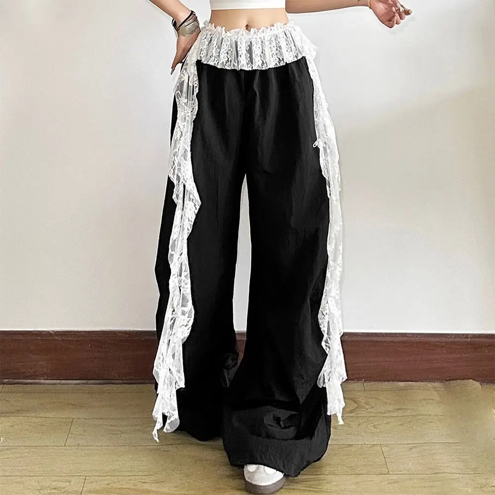 

Кружевная мини-юбка с вышитыми цветами, прозрачные юбки нестандартной формы с рюшами, дизайн на шнуровке, юбка в стиле Харадзюку на шнуровке с оборками