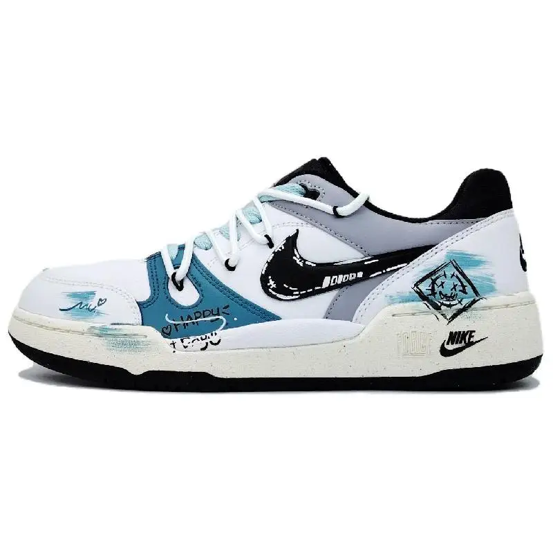 【Customize】Nike Full Force Skateboarding Shoes Men Low-top Blue Sneakers shoes FB1362-101