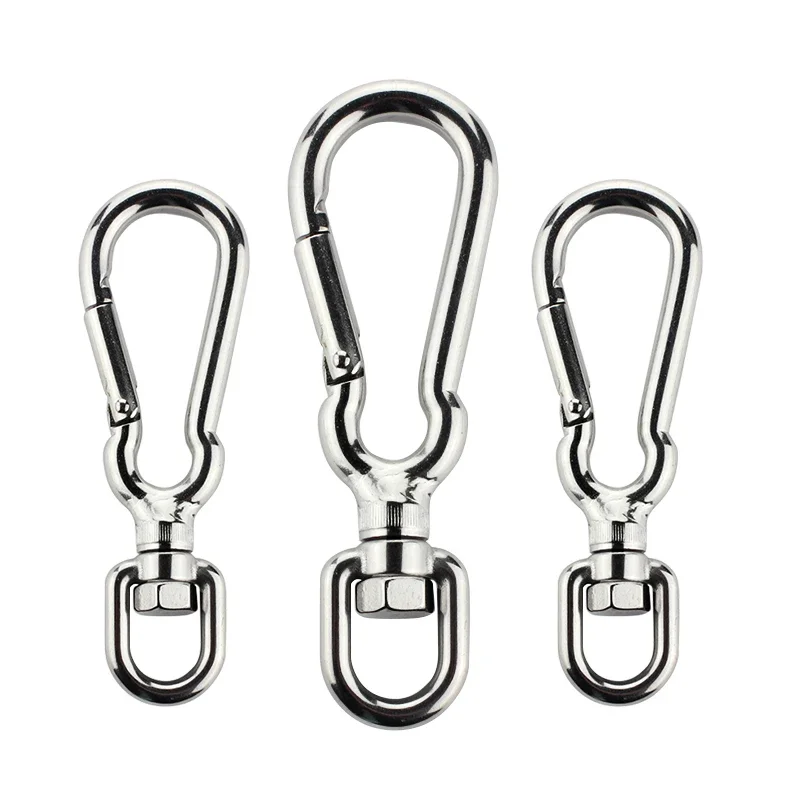 1 Pcs Stainless Steel Dog Chain Pet Leashes Quick hook Multifunction Swivel Eye Spring Snap Hook Chain Carabiner Hiking Camping