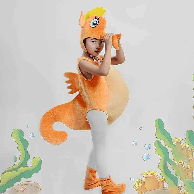 Sky02 Kids Seahorse and Crab Costumes Cosplay Halloween Boys and Girls Baby Toddler Ocean Animal Performance Outfit for Dre88Li