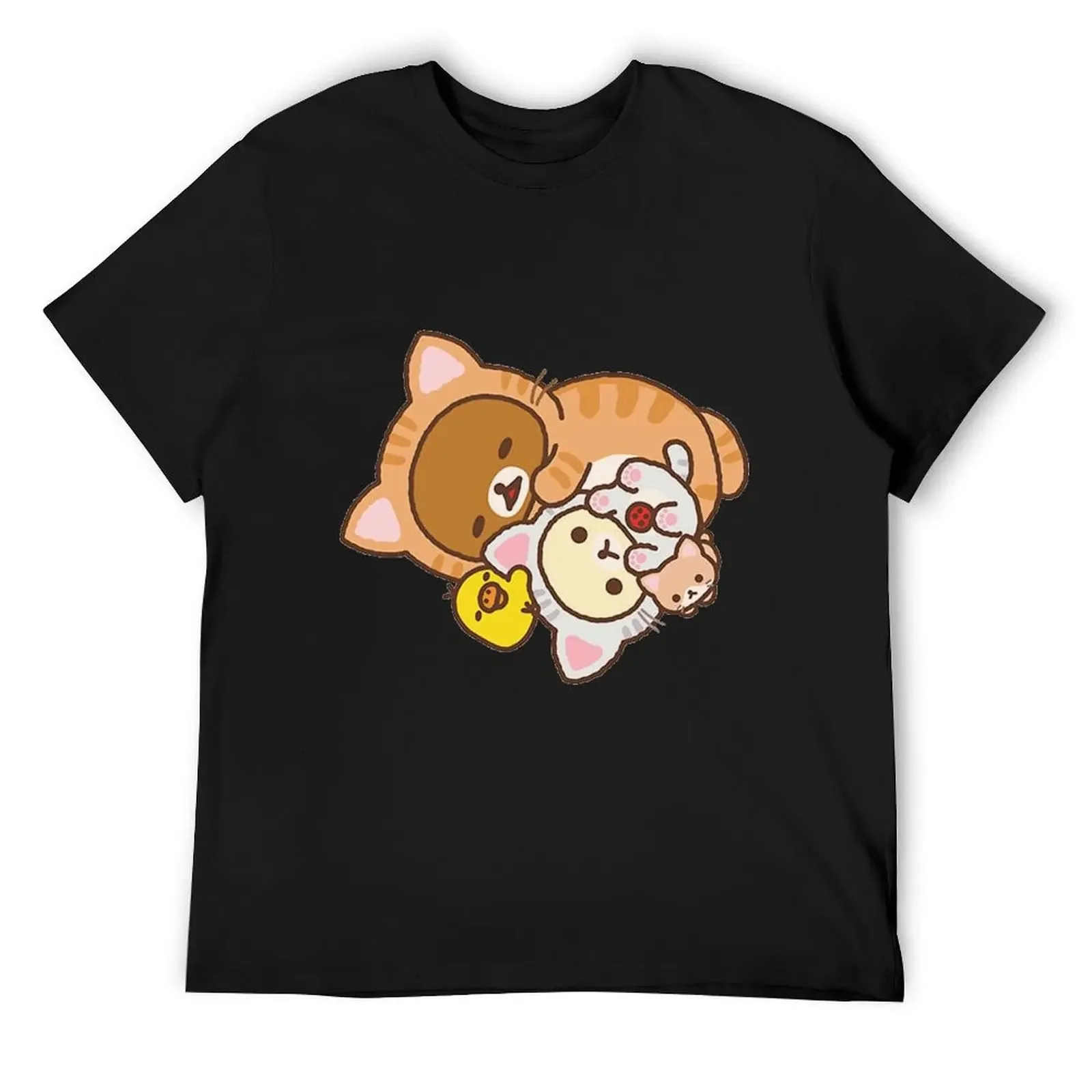

rilakkuma and friends sleeping cat costumes T-Shirt vintage t shirts hippie clothes plain mens graphic t-shirts anime
