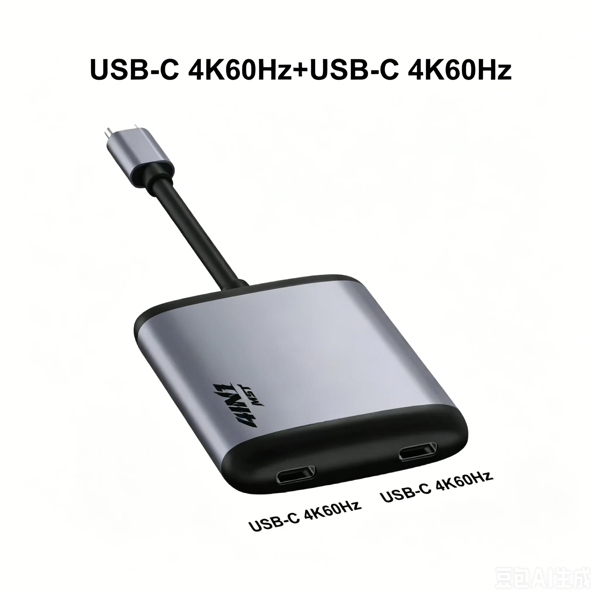 4-in-1 Dual USB-C Display Hub with 4K@60Hz Video Output, USB 3.0, 100W PD Charging for Laptop AR Glasses Portable Monitor