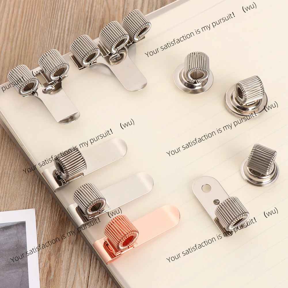 Spring Pen Clip Metal Pencil Holder Single Hole Double Opening Triple Orifice Elastic Loop Portable Writing Supplies Stationery view 3