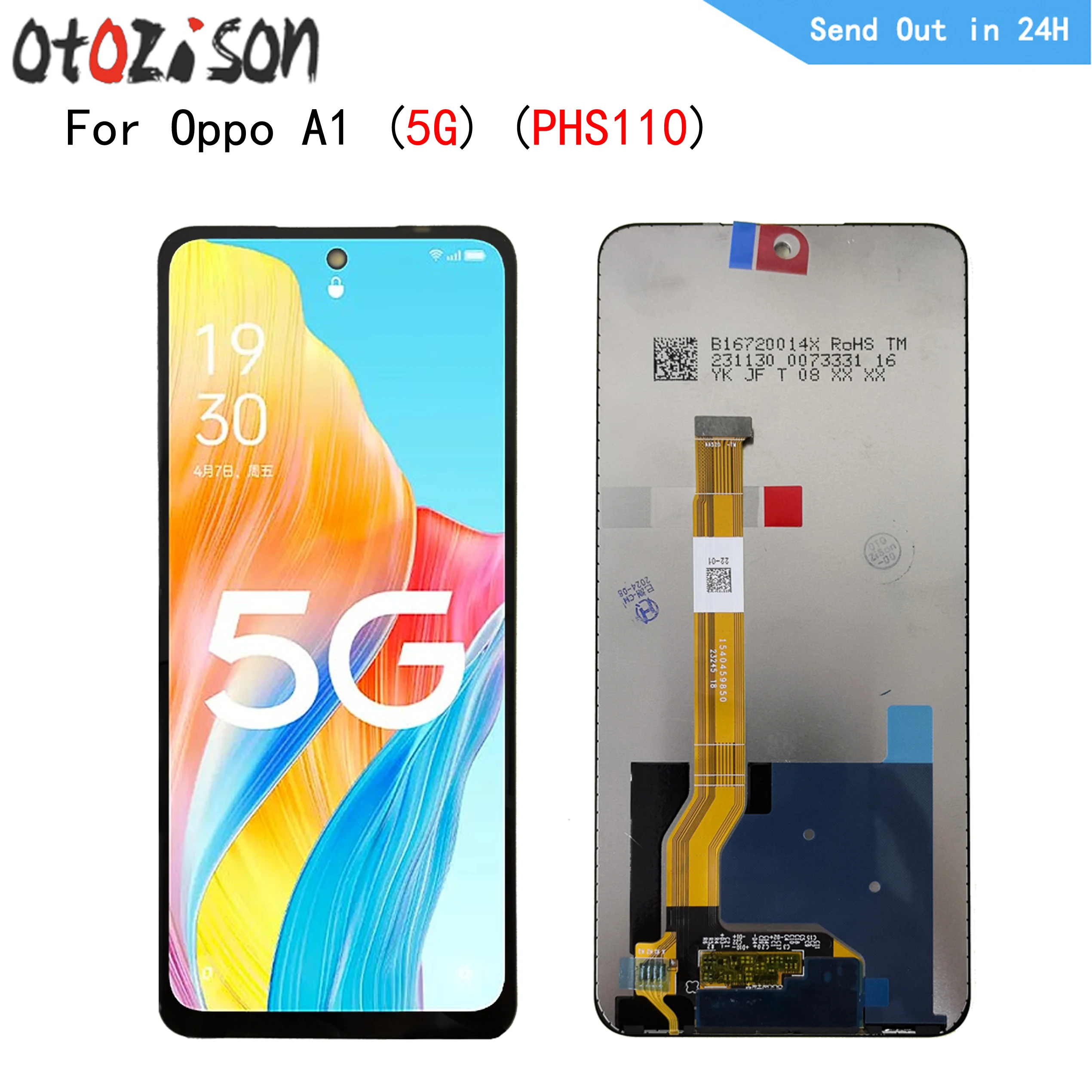 6.72 "หน้าจอIPSสําหรับOppo A1 5G PHS110 จอแสดงผลLCD Touch Panel Digitizer Frame AssemblyสําหรับOppo A1 5G