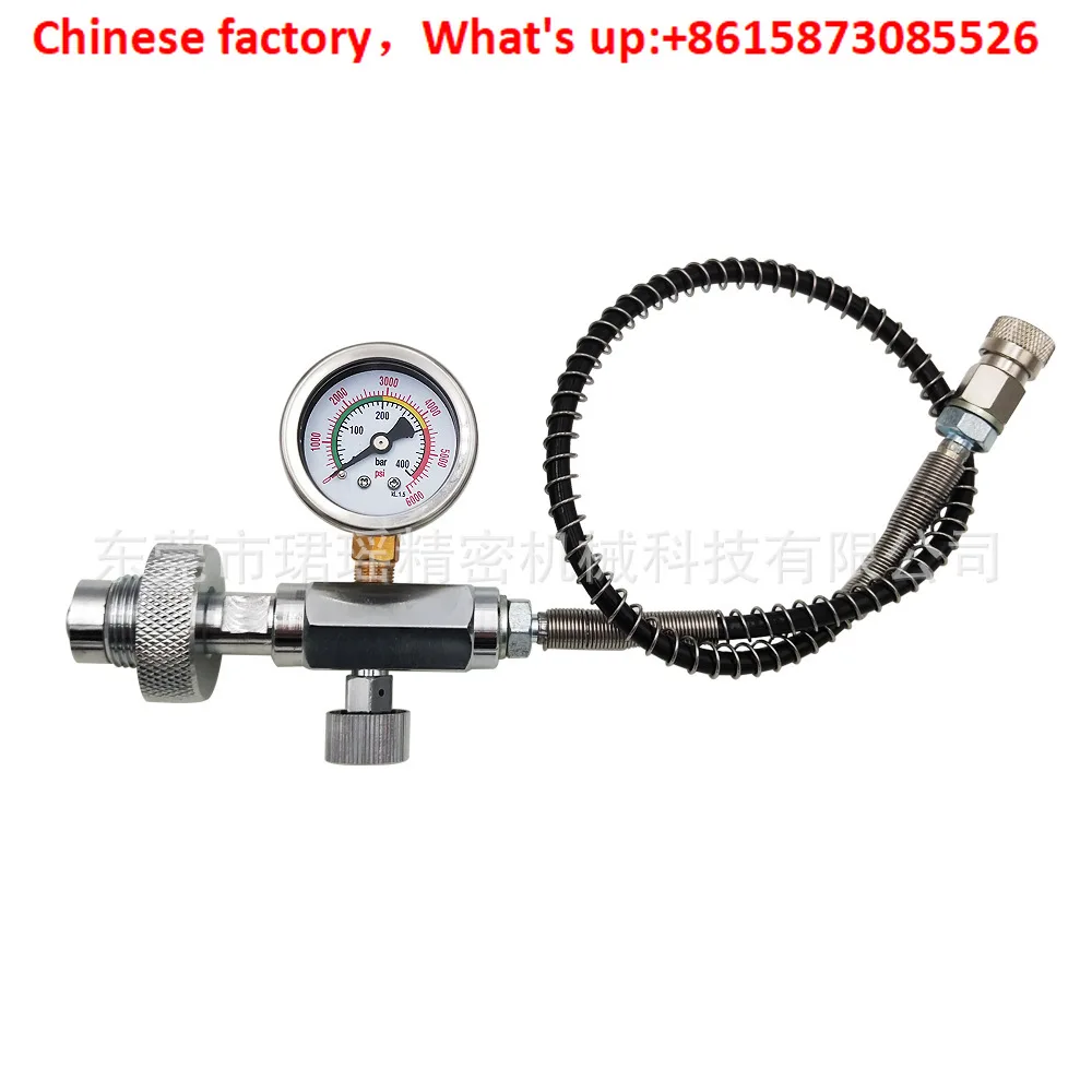Diving G5/8 threaded inflatable device, connector, air hose 50cm, large to small valve