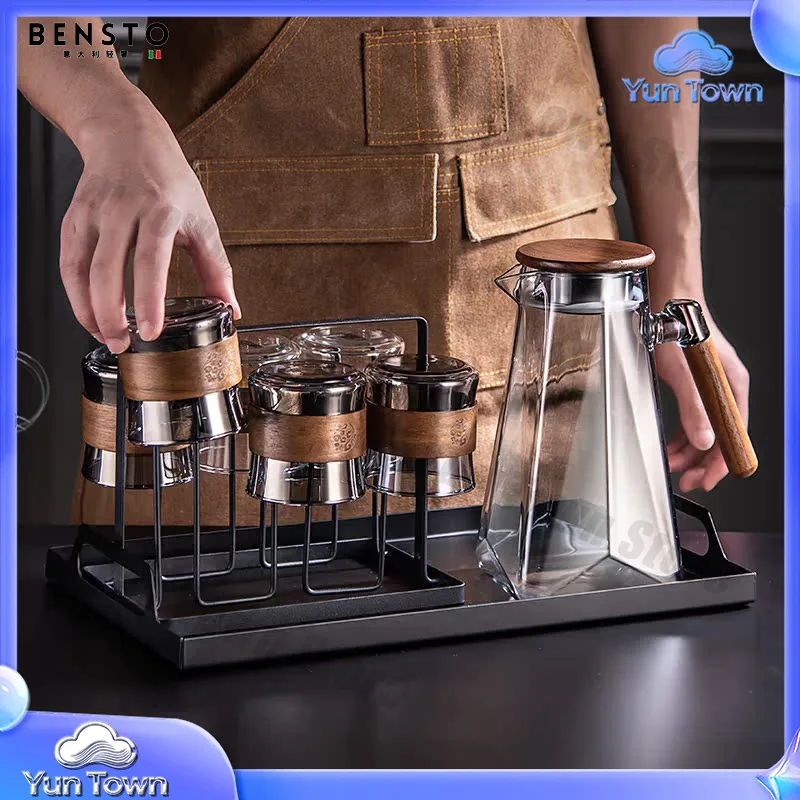 Italian creative glass water cup set, high value water drinking tea cup, high temperature hospitality kettle water set