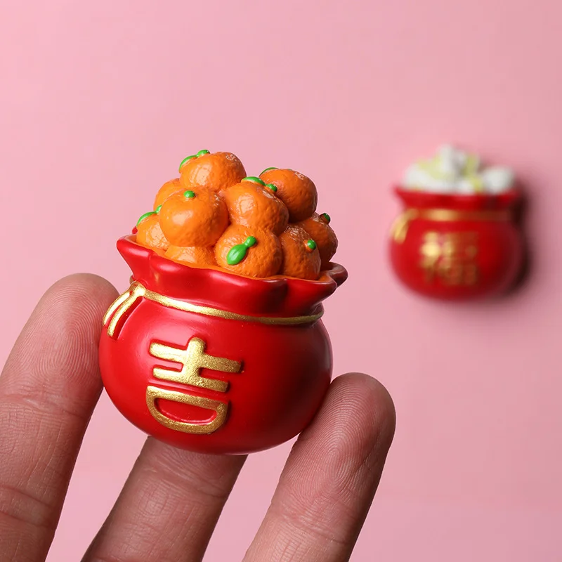 Decorations Refrigerators Magnets Lucky Bags Lucky Words Magnets Magnetic Suction Pistachios Oranges Magnetite