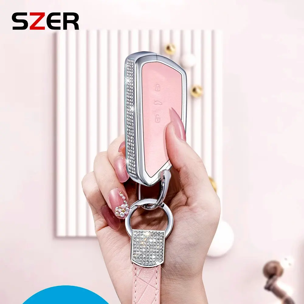 سبيكة جلدية حالة مفتاح السيارة ، غطاء قذيفة لفولكسفاغن فولكس فاجن جولف 8 ، MK8 ID-4 ، ID-6 ، سكودا اوكتافيا A8 ، مقعد ليون فر ، MK4 كوبرا ، الموضة #5