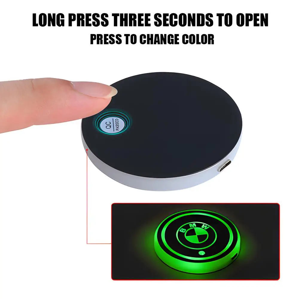 2Pcs Luminous Car Coaster Water Cup Holder Pad Anti-slip Mat For BMW E90 E92 E93 F20 F21 F30 F31 F32 F33 F34 F15 F10 F01 F11 M - view 3