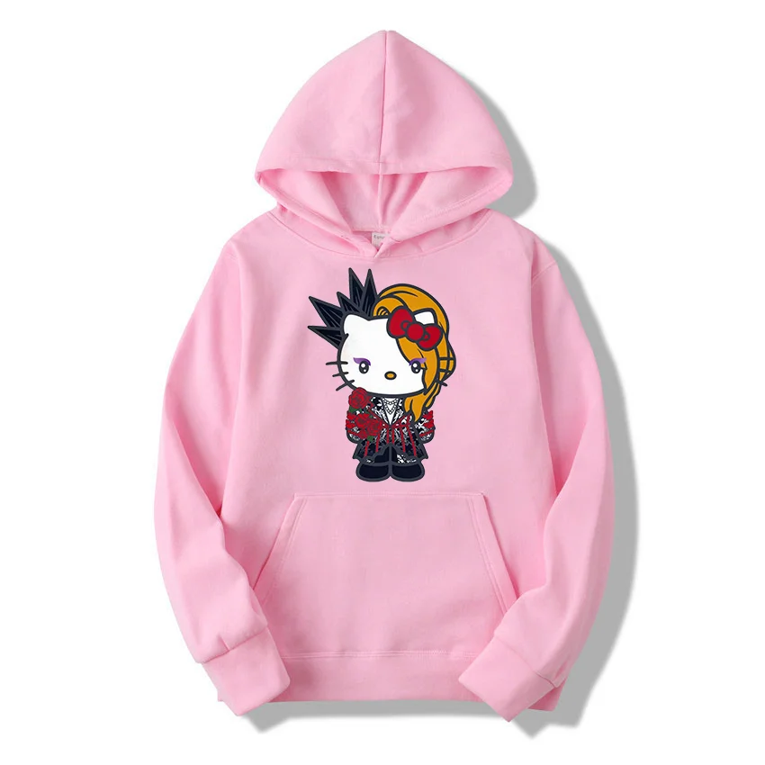 Sanrio Yoshi Kitty Men's and Women's Hoodie Casual Street Clothing Long sleeved Sweatshirt Boys and Girls Autumn Top Coat