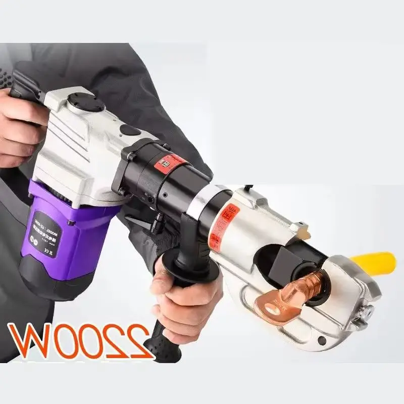 Перезаряжаемые электрические гидравлические плоскогубцы мощностью 1100 Вт, портативный инструмент для обжима медных и алюминиевых клемм с литиевой батареей для электрооборудования