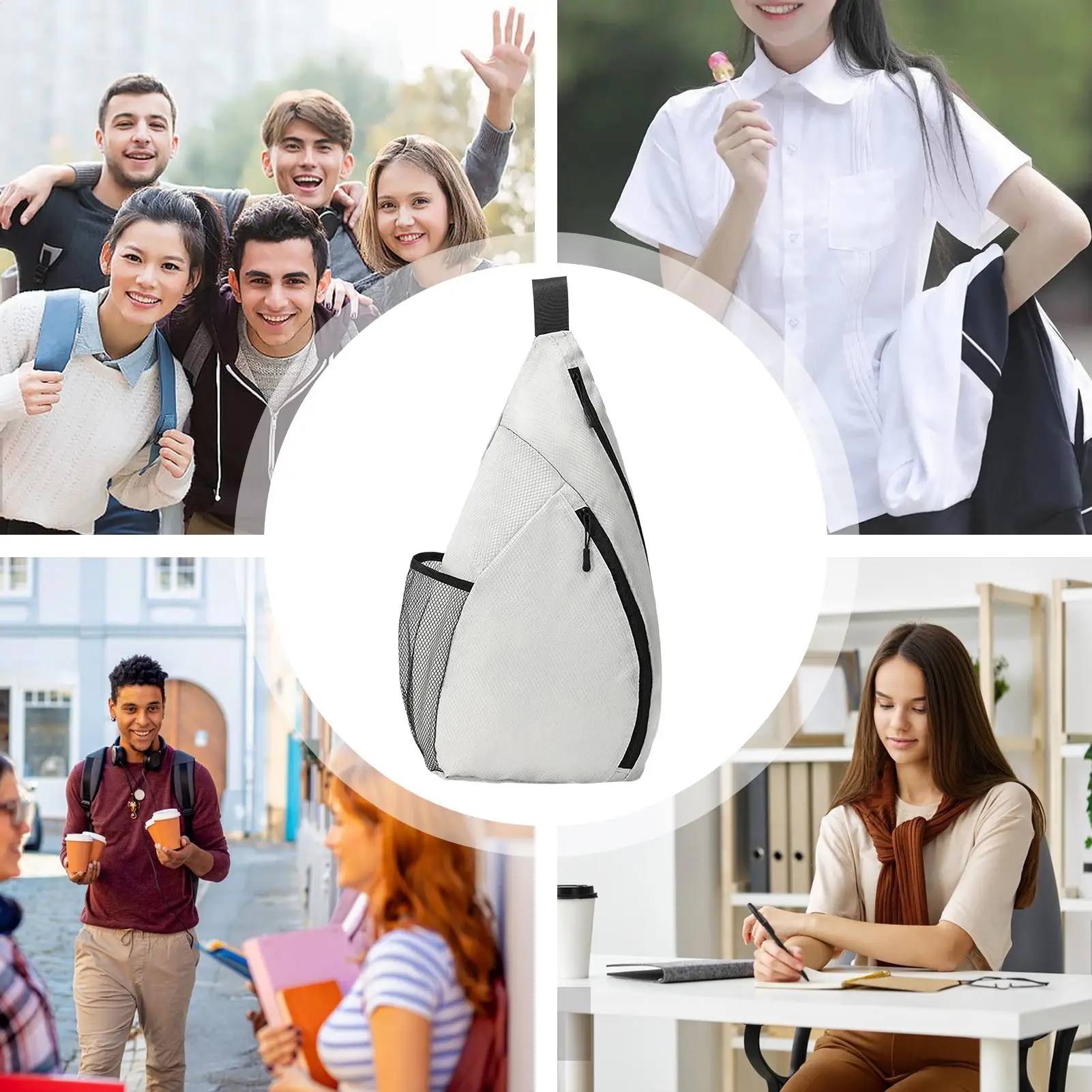 

Badminton Racket Bag Large Capacity Backpack Crossbody Bags with Zipper Lightweight Badminton Racket Bag for Outdoor Fitness Gym