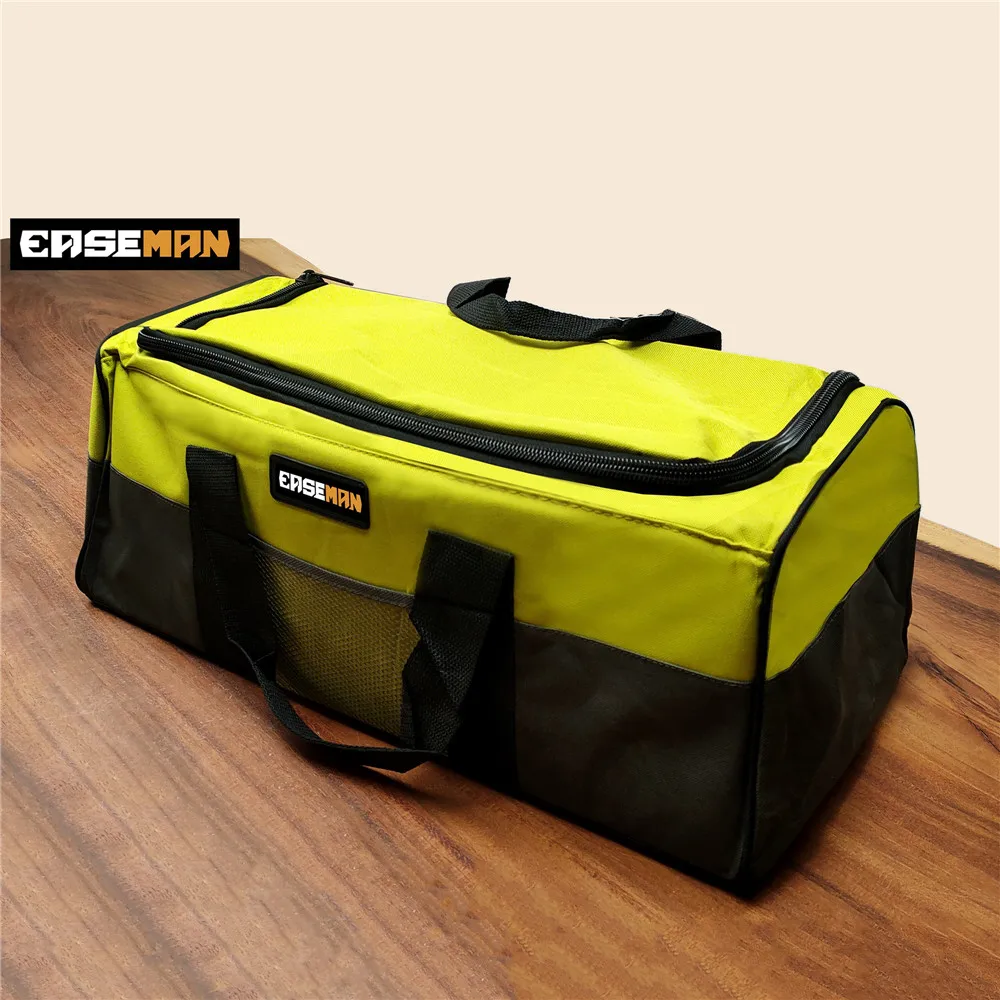 EASEMAN Tool Bag with Plastic Bottom Electrician Tool Storage Bag Multiple Pockets Tools Pounch Large Capacity Toolbag