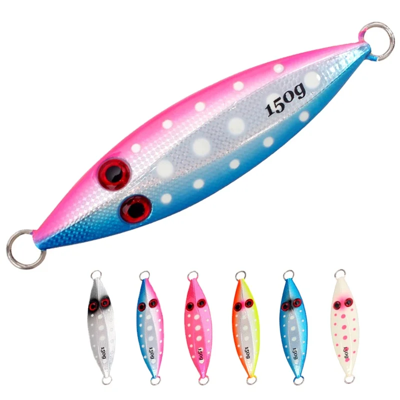 TAKEDO 100g 150g 200g 250g Metal Vibration Jig Bait  Slow Pitch Jigging Lure Luminous Fishing Lure Trolling Lead Jig Bait