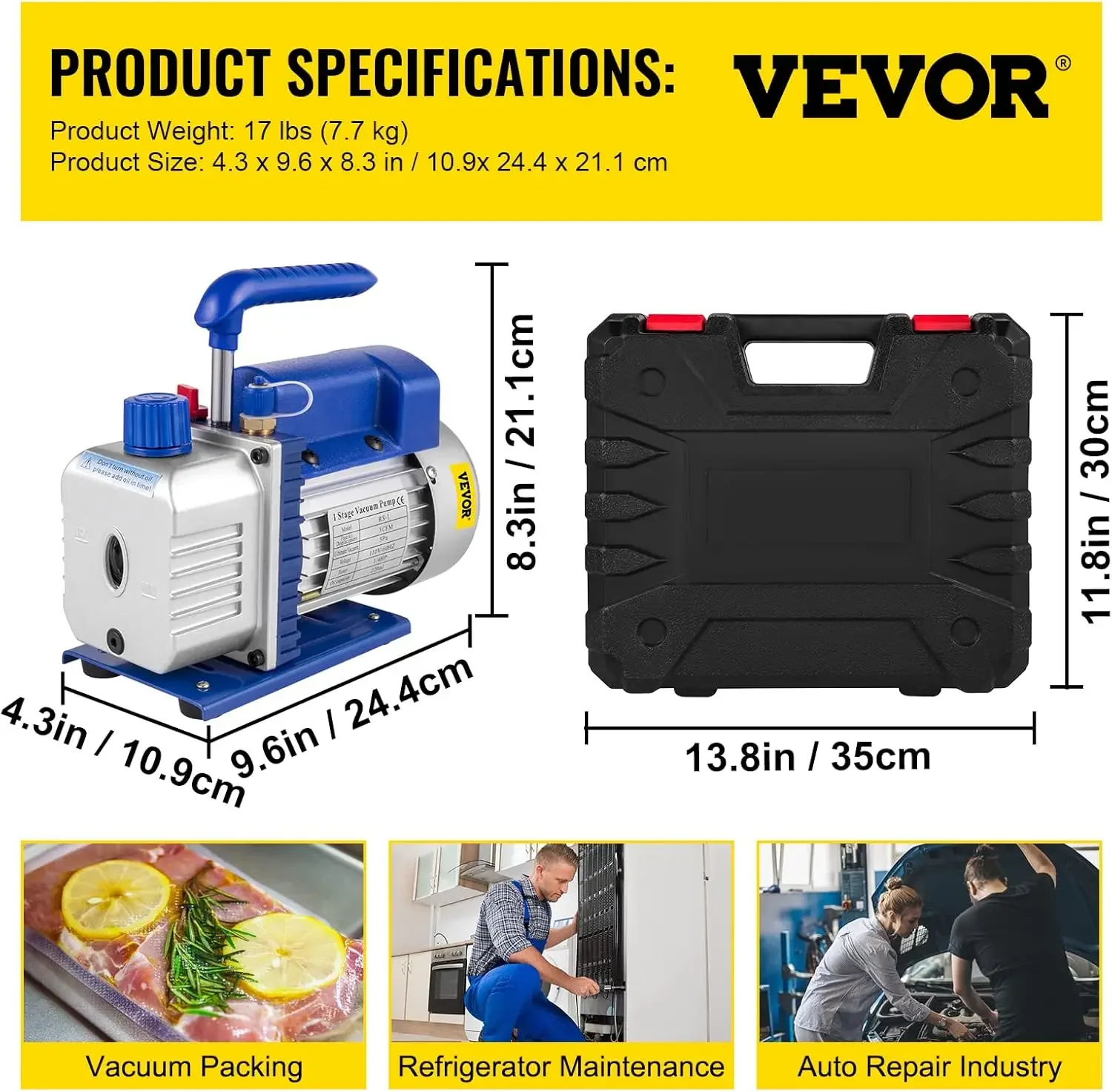 Bomba de vacío de aire de una sola etapa 3CFM 1/4HP HVAC R134a R12 R22 R410a A/C Kit de refrigeración AC colector calibre R134 puede tocar