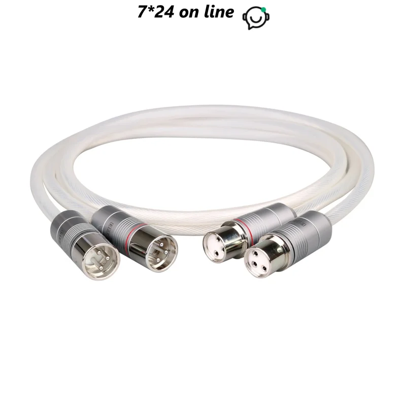 AVplay AV-0809 HiFi Audiophile Hi-end Quality High Level Class XLR Cable Analog Signal Line 99.99% 4N Sterling Pure Silver