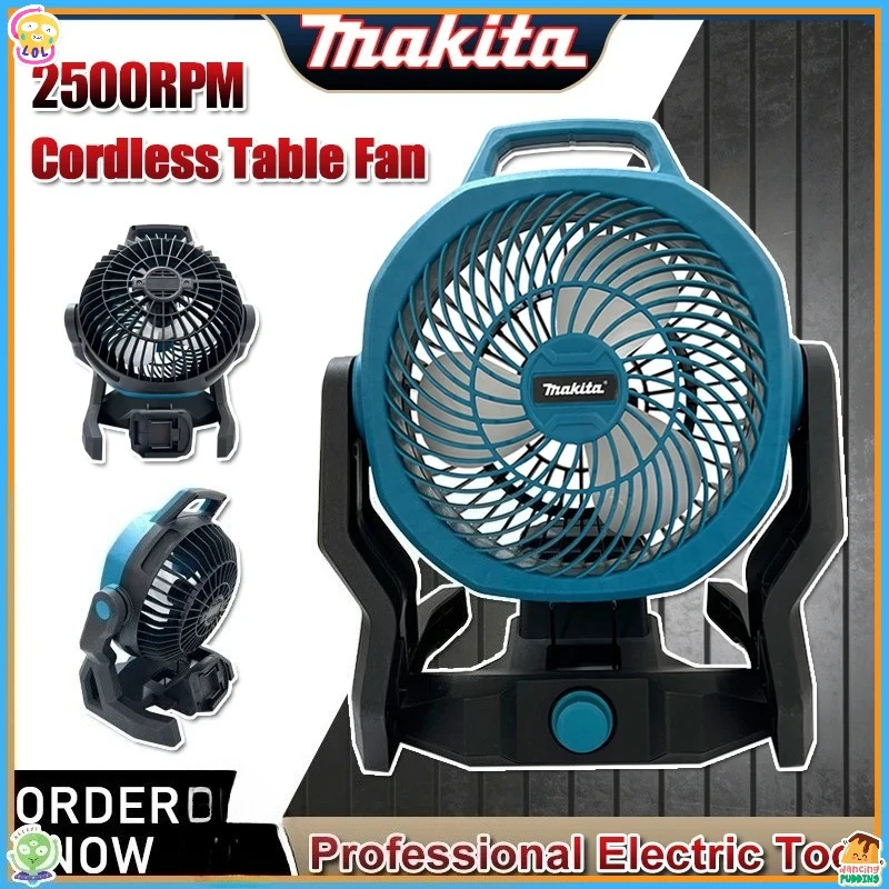 

Makita Rechargeable Electric Fan Outdoor Camping Fan Air Circulator Cordless Fan 270 ° Head Rotation Tent Fan