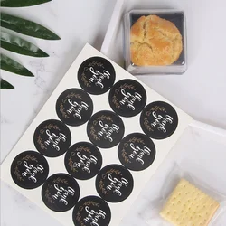120pcs/lot Round Thank you Stickers Seal Labels Black Kraft Paper Stickers seal labels stickers for