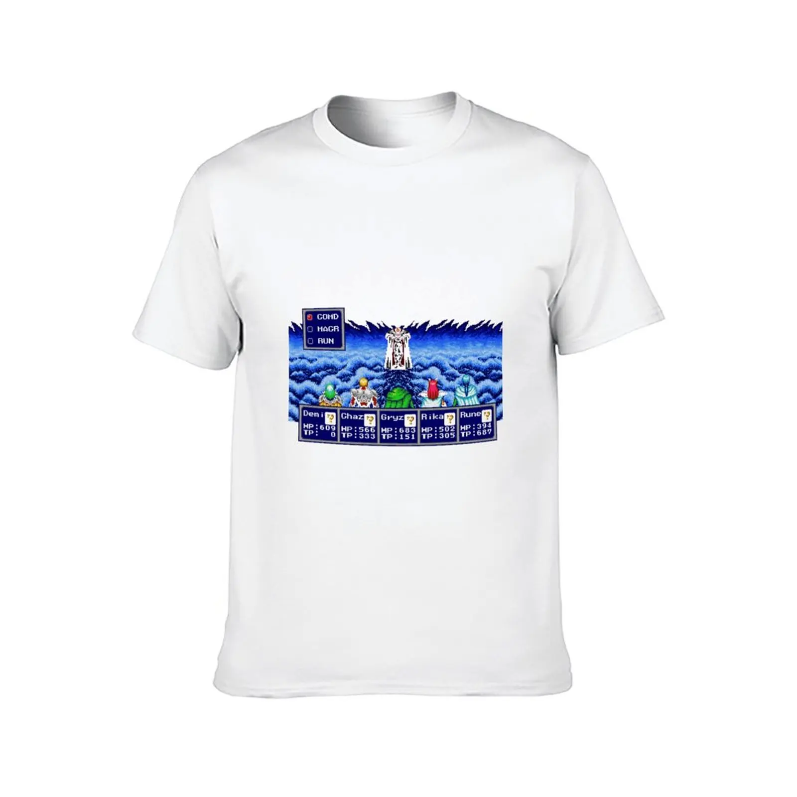 الكلاسيكية فانتاسي ستار IV بوس معركة تي شيرت تي شيرت رجل عادي تي شيرت للرجل القطن مضحك #2