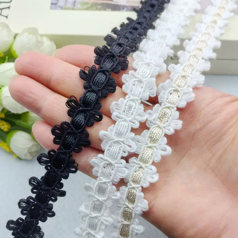 5Meter/16,4 Kaki Setiap Pak Sabuk Renda Baru Aksesori Pakaian DIY Pakaian Renda Tirai 8 Karakter Renda Tiga Bunga