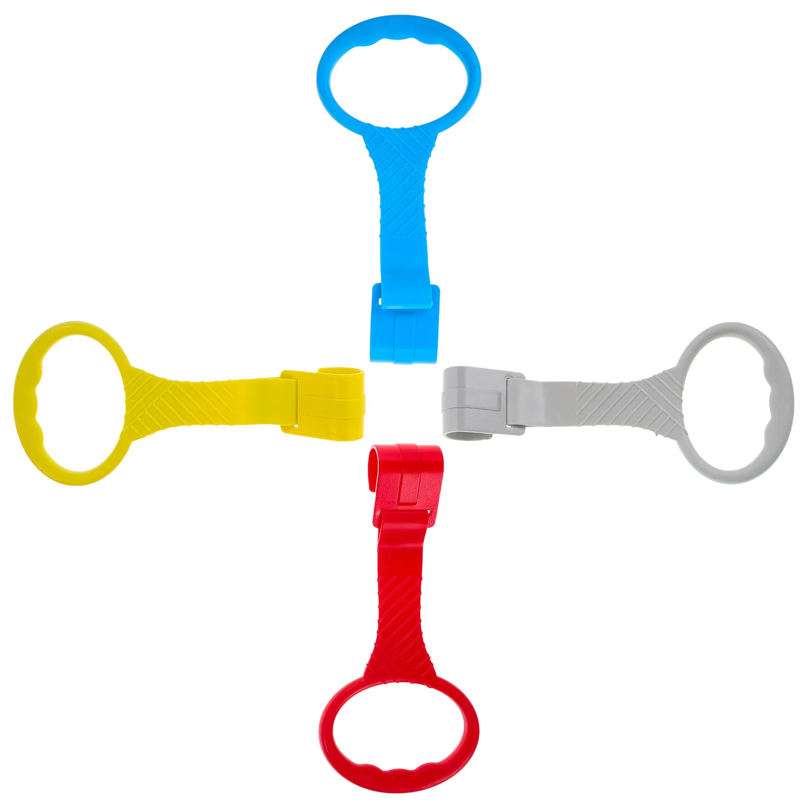4Pcs Baby Standing Pull Up Rings Crib Support Handles Infant Walking Trainer Playpen Nursery Assistance Pull Up Ring