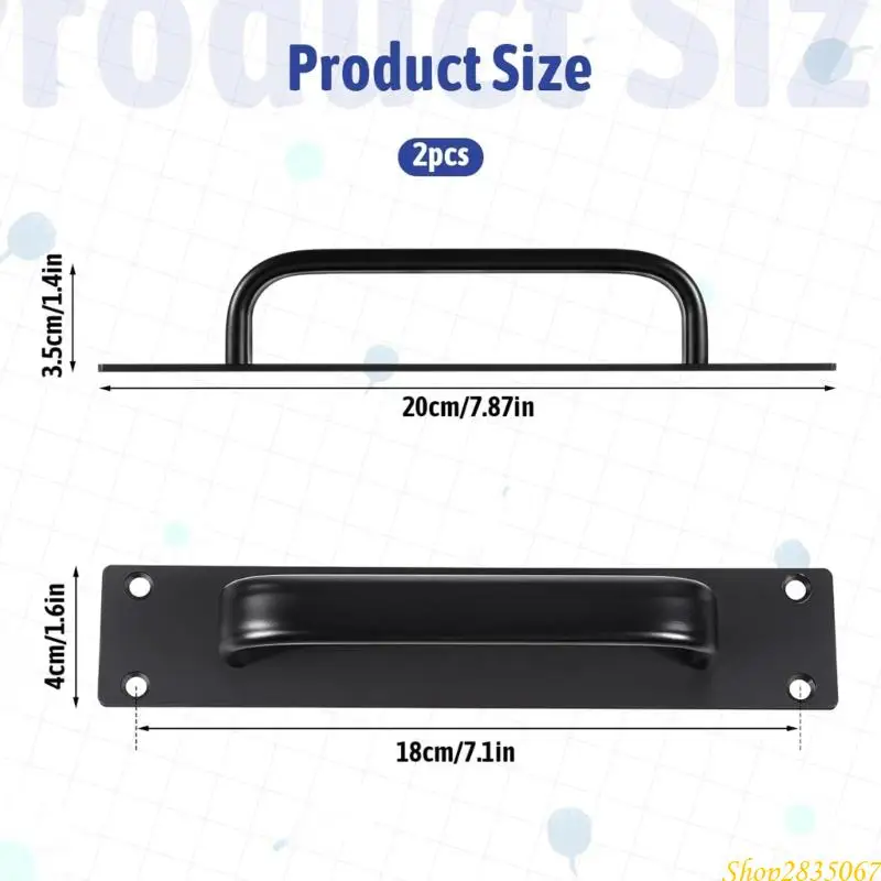 Elegant สีดำเลื่อนประตู 2 แพ็คอลูมิเนียมตู้ฮาร์ดแวร์ความยาว 7.9 นิ้วสำหรับตกแต่งบ้านส่วนใหญ่ 831F