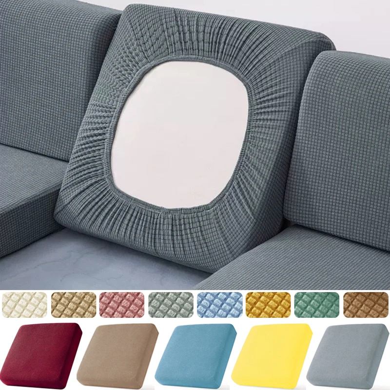 Stretch Sofa Seat Cushion Cover Thick Jacquard Couch Cushion Covers Sectional Seat Slipcovers Armchair Anti Cat Paw Textured