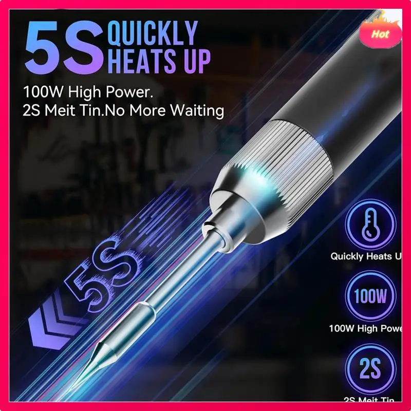 

New 100W High Power Mini Soldering Iron,Usb Soldering Iron, Soldering Iron Accurate 60-450°C, Welding Pen 2S Fast Heating