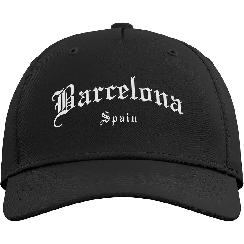 Barcelona Spain Spanish Vintage Old School English Font Adjustable Baseball Hat