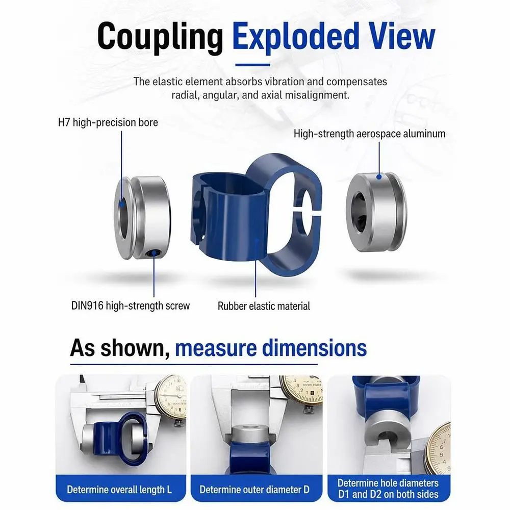 1Pcs D23L24 D27L40 Flexible Coupling S Type Plastic Motor Encoder Coupling 8 Shape Elastic Eccentric Coupling