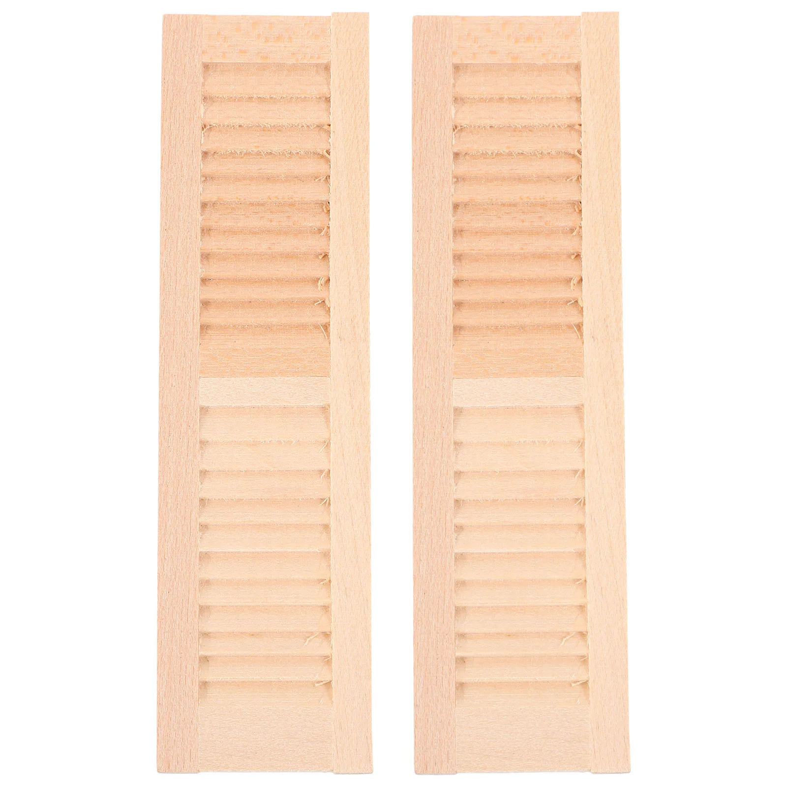 2 Pcs Decorate DIY Shutters Wooden Models Mini House Decors Decorative Desktop Furniture