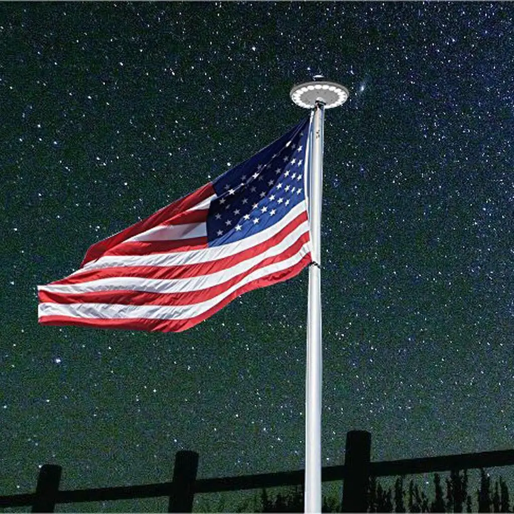 

Waterproof Solar Powered Flag Pole Light Energy Saving LED Yard Lamp for Outdoor Nighttime Use