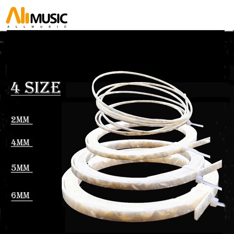 6Pcs Colorful Celluloid 6/5/4/2 mm Width Guitar Binding Purfling 5 Feet Length White Pearl